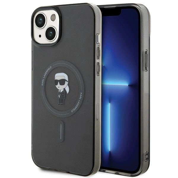 Etui Karl Lagerfeld IML Ikonik MagSafe na iPhone 15 Plus - czarne