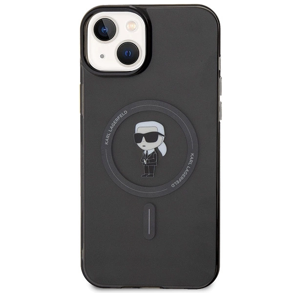 Etui Karl Lagerfeld IML Ikonik MagSafe na iPhone 15 Plus - czarne