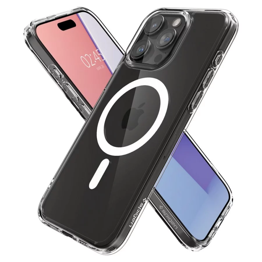 Etui Spigen Ultra Hybrid Mag z MagSafe na iPhone 15 Pro - białe