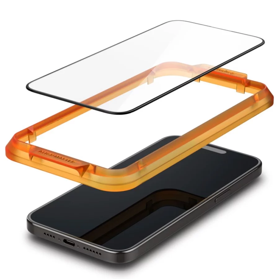 Szkło hartowane Spigen ALM Glass FC na iPhone 15 - czarne 2 szt.