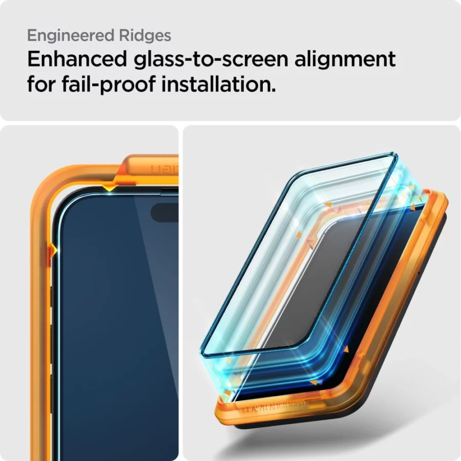 Szkło hartowane Spigen ALM Glass FC na iPhone 15 - czarne 2 szt.