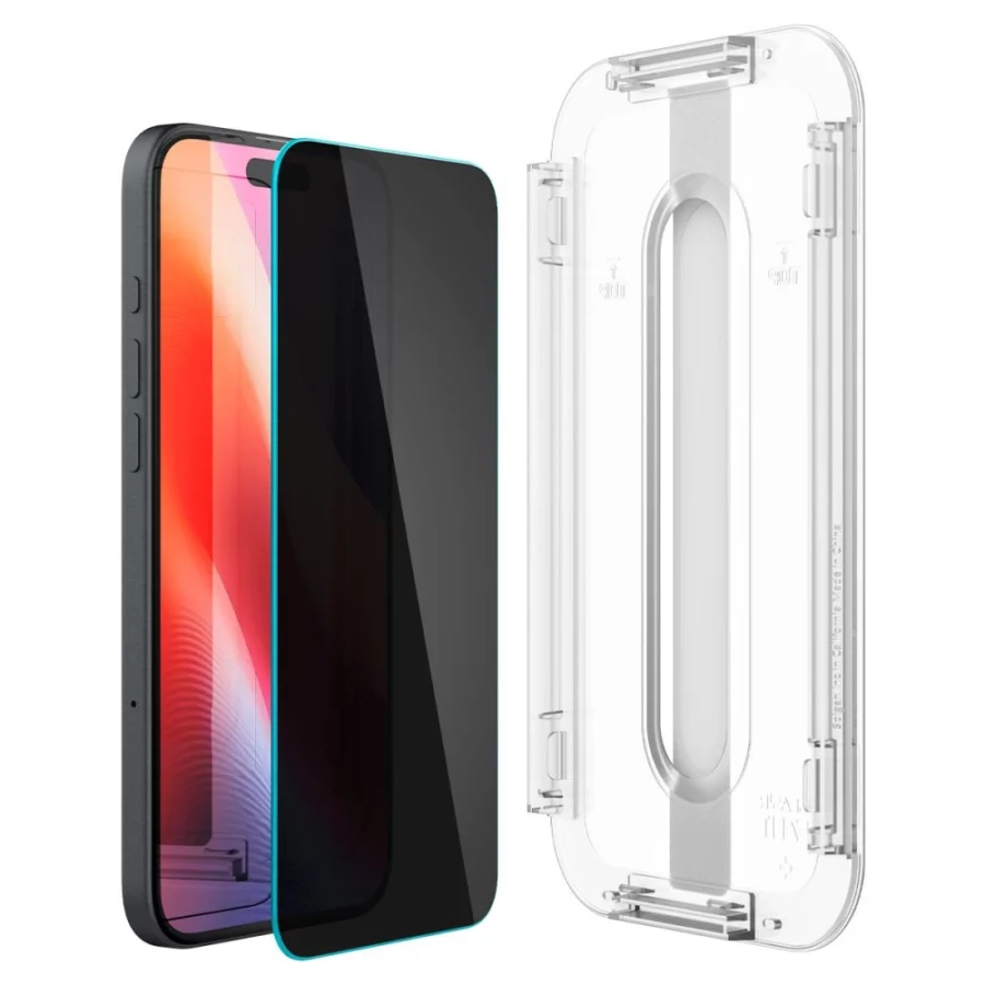 Szkło hartowane Spigen Glas.tR EzFit prywatyzujące na iPhone 15 / 16 z adapterem (2 szt.)