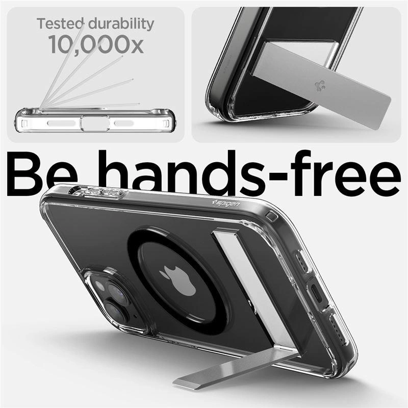 Etui Spigen Ultra Hybrid S MagSafe z podstawką do iPhone 15 Plus - czarne