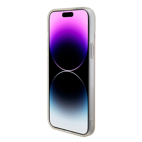 Etui Guess IML Iridescent MagSafe do iPhone 15 Plus - różowe