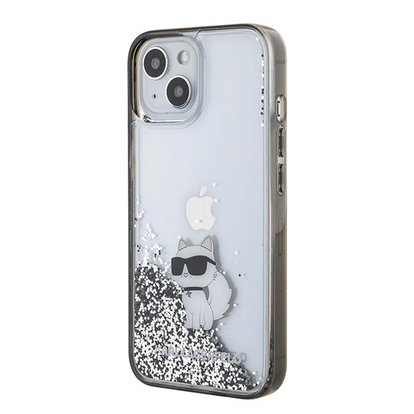 Etui Karl Lagerfeld Liquid Glitter Choupette do iPhone 15 - przezroczyste