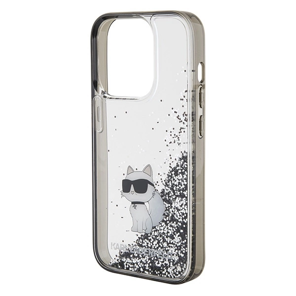 Etui Karl Lagerfeld Liquid Glitter Choupette do iPhone 15 Pro Max - przezroczyste