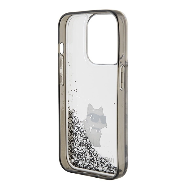 Etui Karl Lagerfeld Liquid Glitter Choupette do iPhone 15 Pro Max - przezroczyste