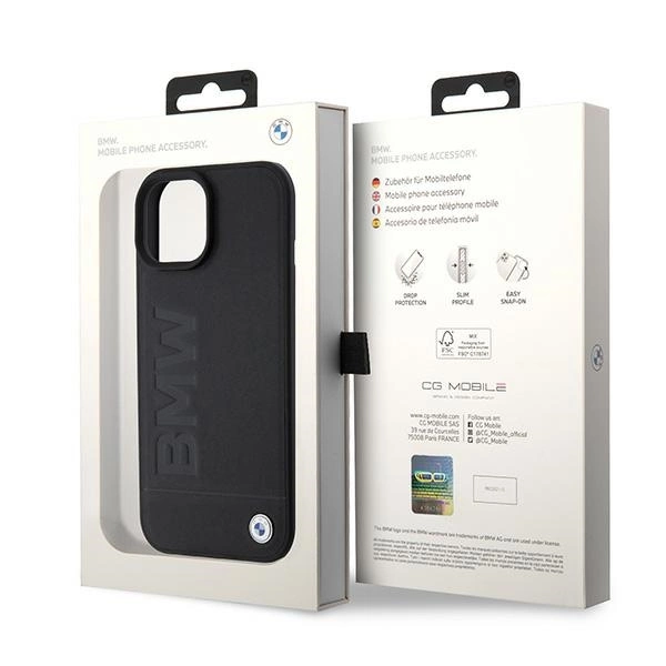 Etui BMW Signature Logo Imprint MagSafe do iPhone 15 - czarne