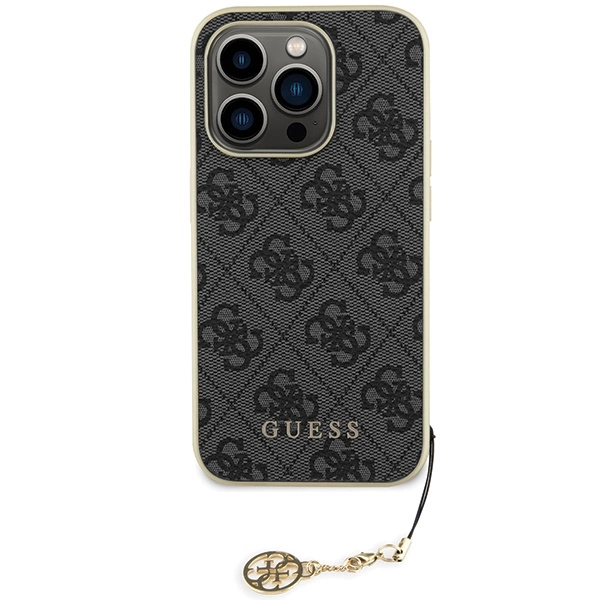 Etui Guess 4G Charms Collection do iPhone 15 Pro - szare