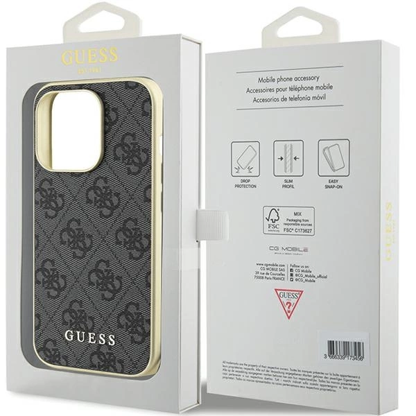 Etui Guess 4G Charms Collection do iPhone 15 Pro - szare