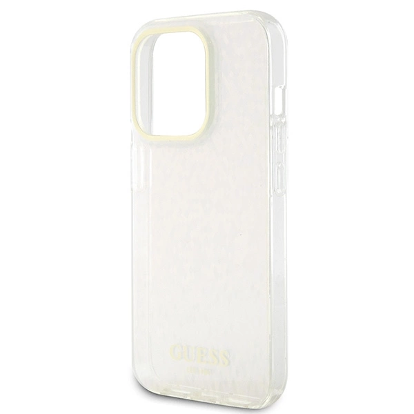 Etui Guess IML Faceted Mirror Disco Iridescent do iPhone 15 Pro - różowe