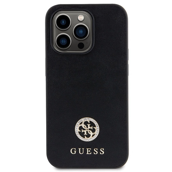Etui Guess Strass Metal Logo do iPhone 15 Pro - czarne