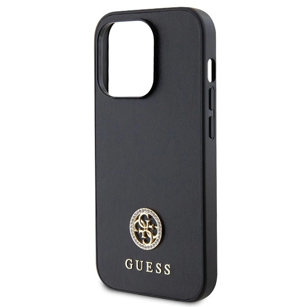 Etui Guess Strass Metal Logo do iPhone 15 Pro - czarne