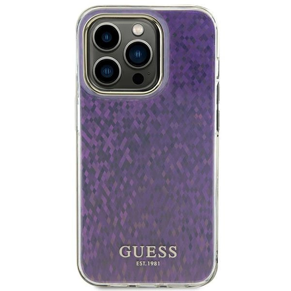 Etui Guess IML Faceted Mirror Disco Iridescent do iPhone 15 Pro Max - różowe