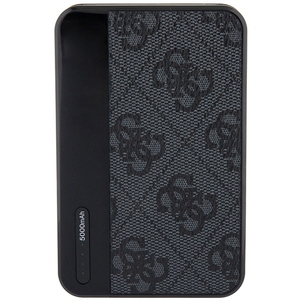 Powerbank Guess 4G Leather Metal Logo 15W 5000mAh - czarny
