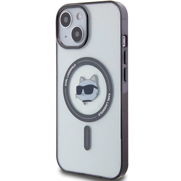 Etui Karl Lagerfeld IML Choupette's Head MagSafe do iPhone 15 Plus - przezroczyste