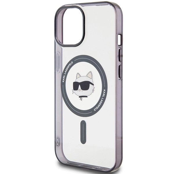Etui Karl Lagerfeld IML Choupette's Head MagSafe do iPhone 15 Plus - przezroczyste