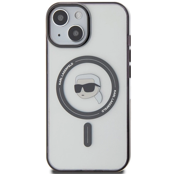 Etui Karl Lagerfeld IML Karl's Head MagSafe do iPhone 15 Plus - przezroczyste