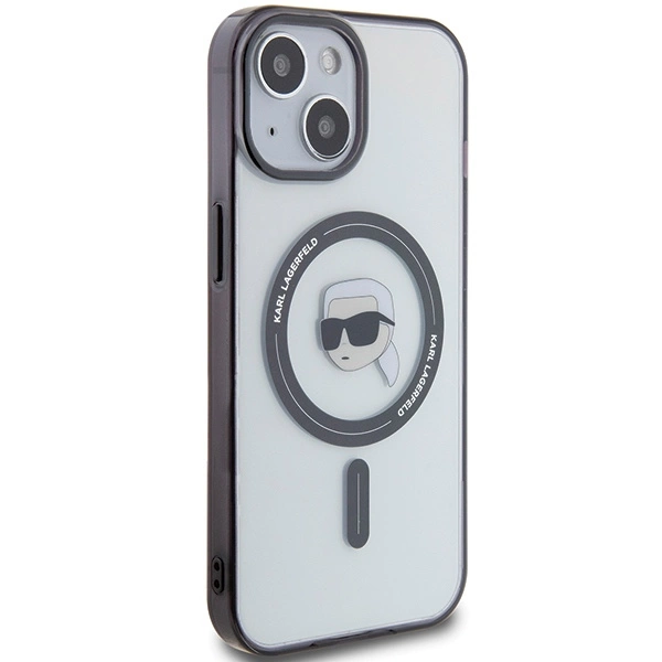 Etui Karl Lagerfeld IML Karl's Head MagSafe do iPhone 15 - przezroczyste