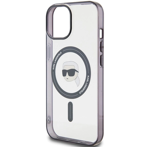 Etui Karl Lagerfeld IML Karl's Head MagSafe do iPhone 15 - przezroczyste
