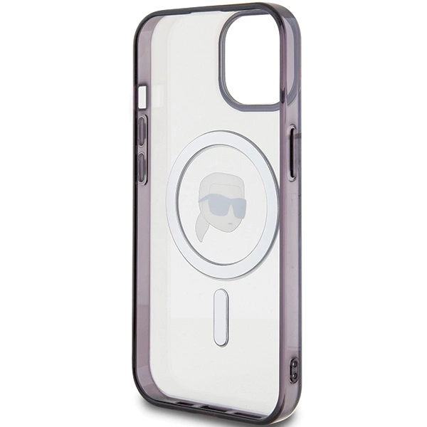 Etui Karl Lagerfeld IML Karl's Head MagSafe do iPhone 15 - przezroczyste