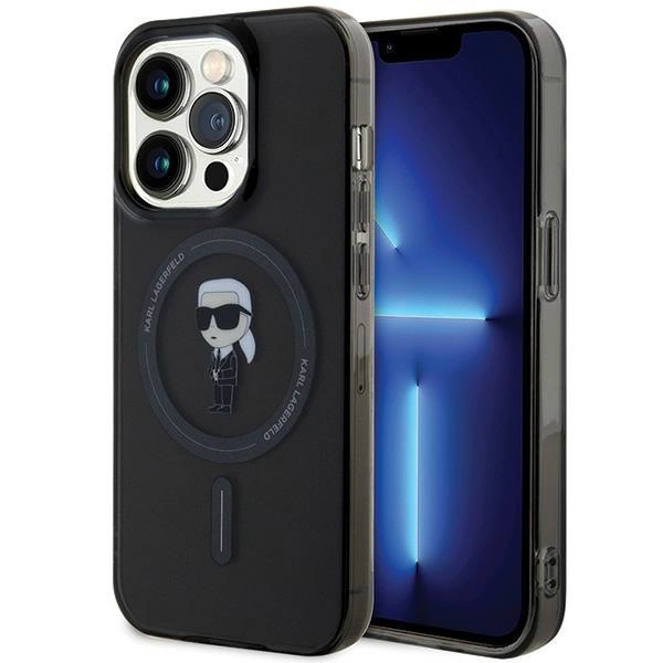 Etui Karl Lagerfeld IML Ikonik MagSafe do iPhone 15 Pro Max - czarne