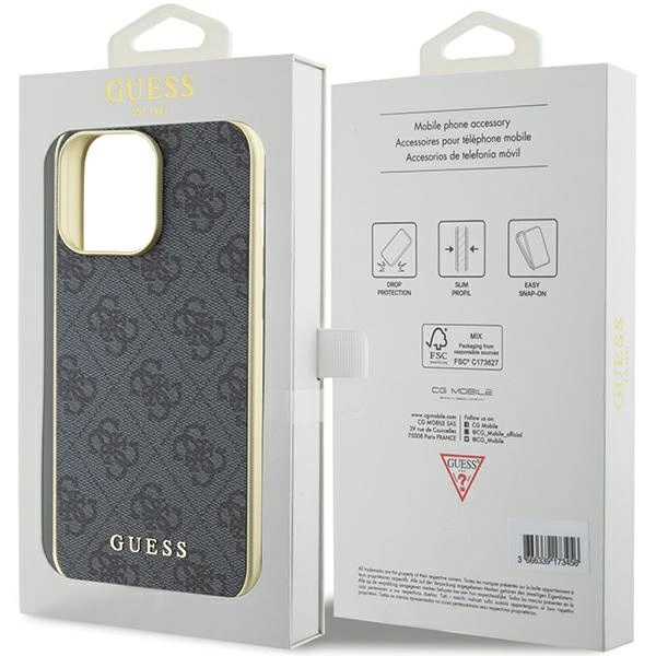 Etui Guess 4G Charms Collection do iPhone 15 Pro Max - szare