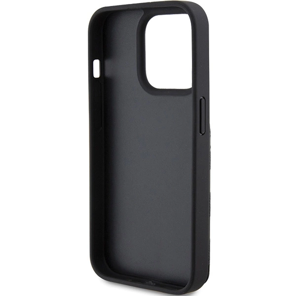 Etui Karl Lagerfeld Saffiano Cardslots and Stand Monogram Choupette do iPhone 15 Pro - czarne