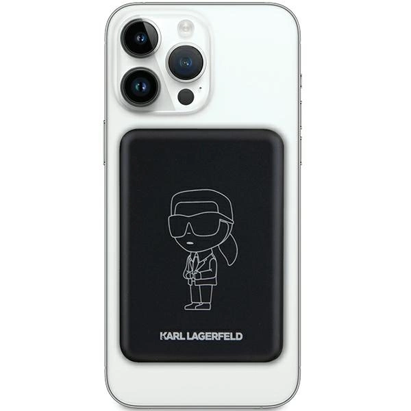 Powerbank indukcyjny Karl Lagerfeld NFT Outline Ikonik MagSafe 5000mAh - czarny