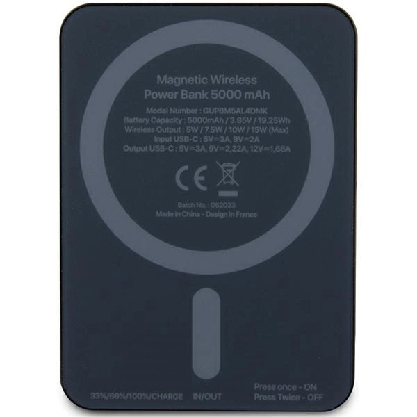 Powerbank indukcyjny Karl Lagerfeld NFT Outline Ikonik MagSafe 5000mAh - czarny