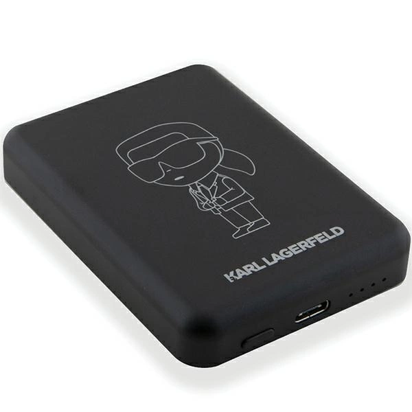 Powerbank indukcyjny Karl Lagerfeld NFT Outline Ikonik MagSafe 5000mAh - czarny