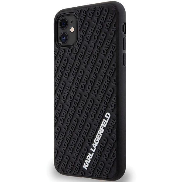Etui Karl Lagerfeld 3D Rubber Multi Logo do iPhone 11 / Xr - czarne