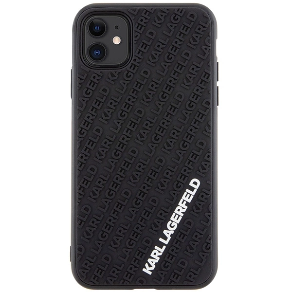 Etui Karl Lagerfeld 3D Rubber Multi Logo do iPhone 11 / Xr - czarne