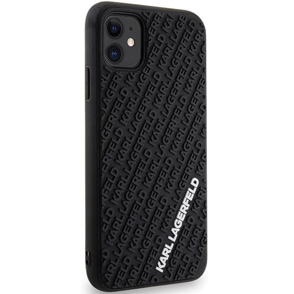 Etui Karl Lagerfeld 3D Rubber Multi Logo do iPhone 11 / Xr - czarne