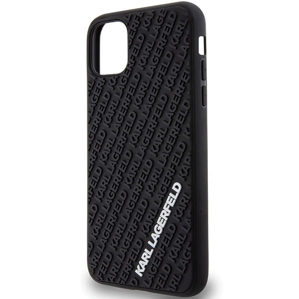 Etui Karl Lagerfeld 3D Rubber Multi Logo do iPhone 11 / Xr - czarne