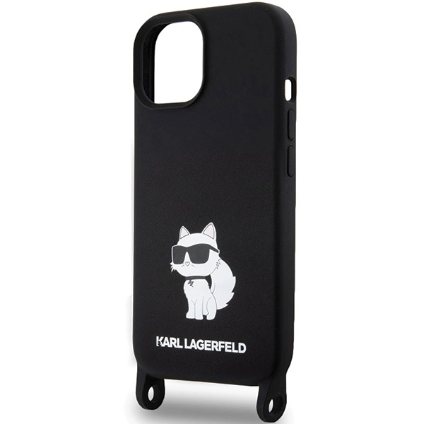 Etui Karl Lagerfeld Crossbody Silicone Choupette do iPhone 15 - czarne