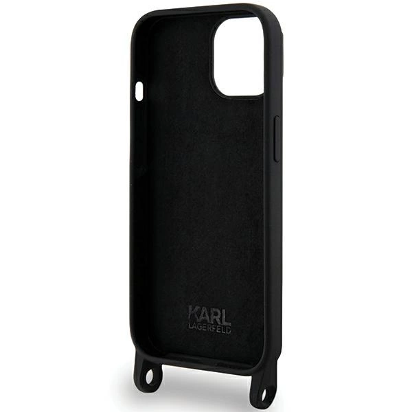 Etui Karl Lagerfeld Crossbody Silicone Choupette do iPhone 15 - czarne