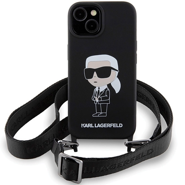 Etui Karl Lagerfeld Crossbody Silicone Ikonik do iPhone 15 - czarne