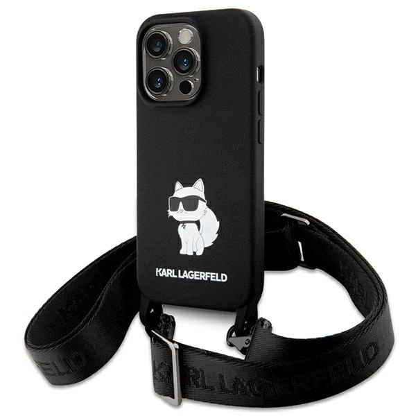 Etui Karl Lagerfeld Crossbody Silicone Choupette do iPhone 15 Pro Max - czarne