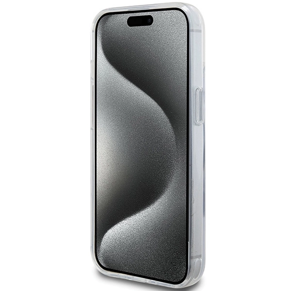 Etui Karl Lagerfeld Ring Stand Choupette Head MagSafe do iPhone 15 Plus - białe