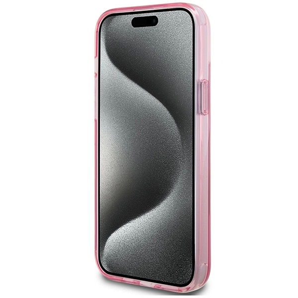 Etui Karl Lagerfeld Ring Stand Karl&Choupettte MagSafe do iPhone 15 - różowe