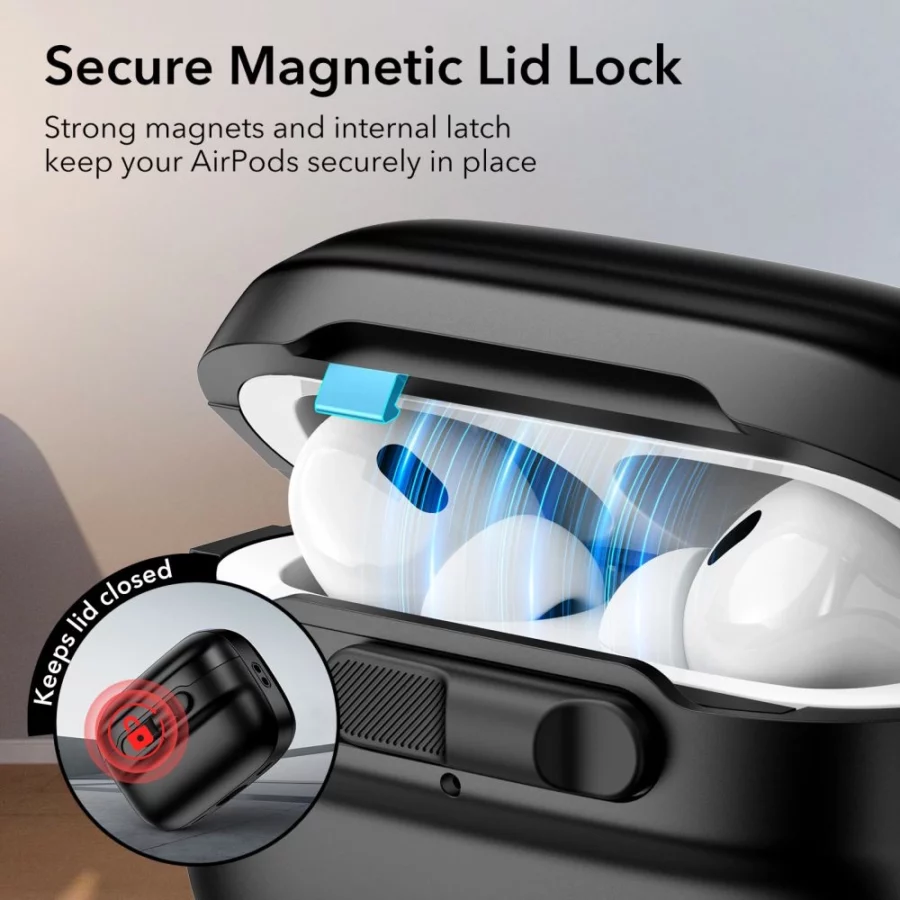 Etui ESR Pulse Halolock z MagSafe na Apple AirPods Pro 1 / 2 - czarne