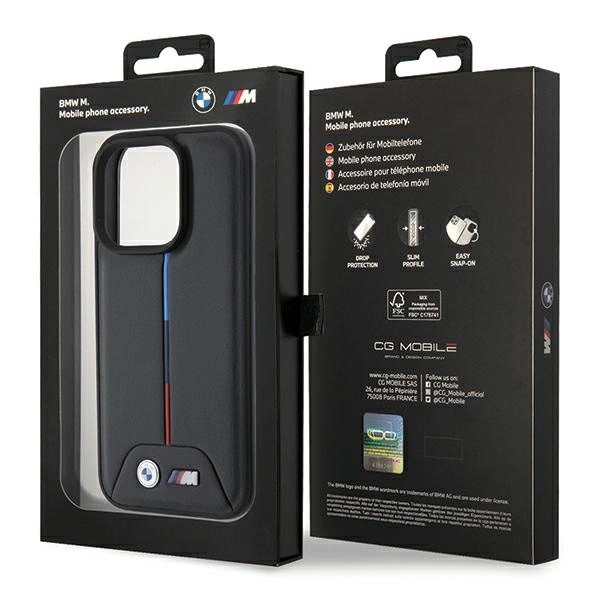 Etui BMW Quilted Tricolor na iPhone 15 Pro - czarne