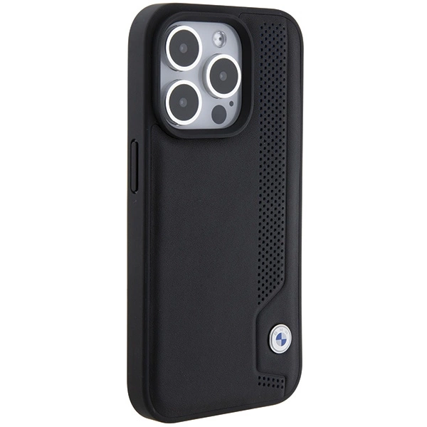 Etui BMW Leather Blue Dots na iPhone 15 Pro Max - czarne