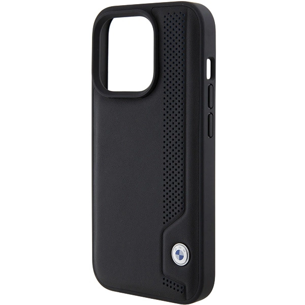 Etui BMW Leather Blue Dots na iPhone 15 Pro Max - czarne