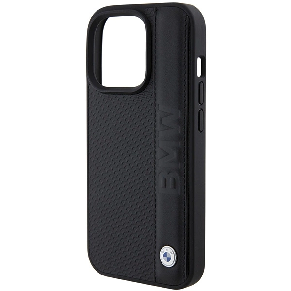 Etui BMW Leather Textured & Stripe na iPhone 15 Pro Max - czarne