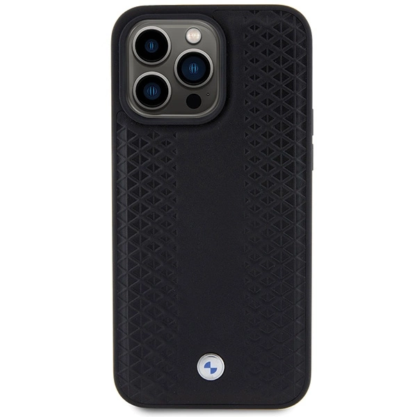 Etui BMW Leather Diamond Pattern na iPhone 15 Pro Max - czarne