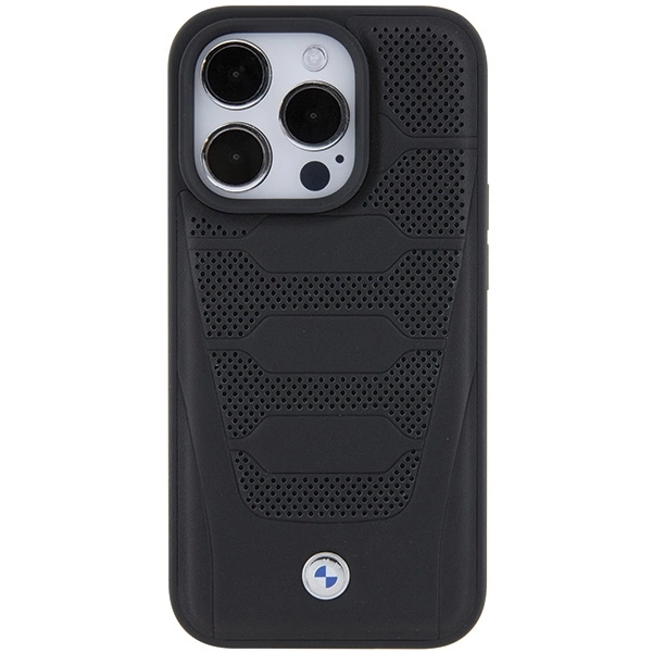 Etui BMW Leather Seats Pattern na iPhone 15 Pro Max - czarne
