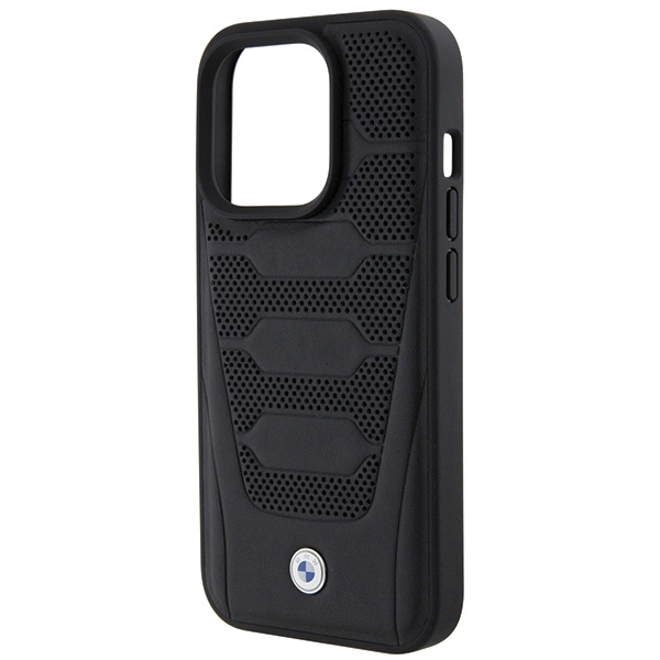 Etui BMW Leather Seats Pattern na iPhone 15 Pro Max - czarne