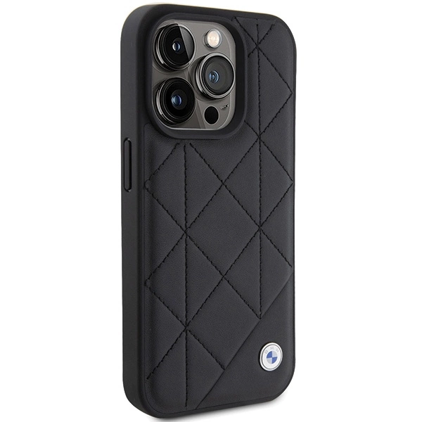 Etui BMW Leather Quilted na iPhone 15 Pro Max - czarne